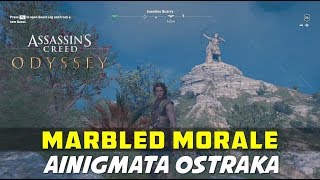 Marbled Morale  Mykonos Island  Ainigmata Ostraka Puzzle Location amp Solution  AC ODYSSEY [upl. by Michale]