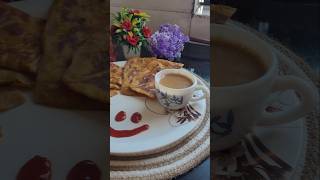 😋 masala Paratha with chai shortsfeed trending breakfast simpleviralshorts [upl. by Ellehcem]