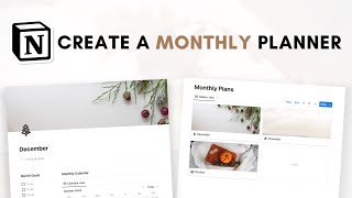 Create a monthly planner in Notion beginner tutorial  free template [upl. by Moffit]