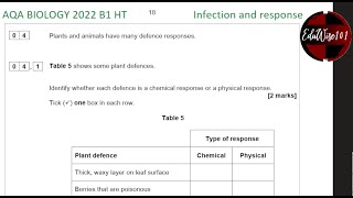 AQA GCSE Biology 2022  Paper 1 Q4 Higher Tier Past paper Question Revision Infection amp Response [upl. by Ainahs]