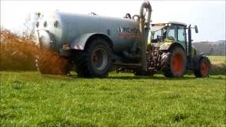 Epandage de lisier sur lherbe 2014 Claas ares 617 ATZ et Pichon [upl. by Lek599]