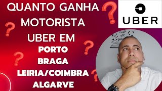 🔴Quanto ganha um MOTORISTA UBER EM  PORTO  BRAGA  AVEIROCOIMBRA  ALGARVE [upl. by Barret]