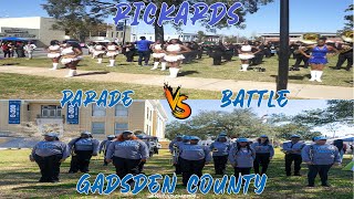 Gadsden County Marching Jaguars vs Rickards Marching Raiders  Quincy Black History Month Parade [upl. by Ayr]