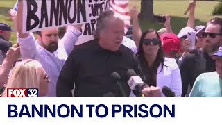 Across America Steve Bannon reports to prison [upl. by Eelak]