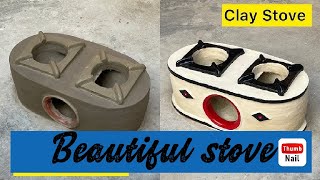 How to make a beautiful clayhappy village lifemitti ka chulha desi style meinclayoven mitti [upl. by Ynaffital]