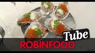 ROBINFOOD  Tártaro de ostras atún y salmón  Salmón ahumado con crema de raifort [upl. by Kariotta115]