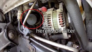 2000 nissan frontier useful trick how to find and replace oil filter and change oil frontier [upl. by Ennayelsel]