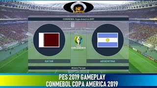 PES 2019 Gameplay  Qatar vs Argentina [upl. by Bonnee]