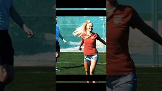 Alisha Lehmann shows her skills in a football challenge alishalehmann shorts [upl. by Dunstan]