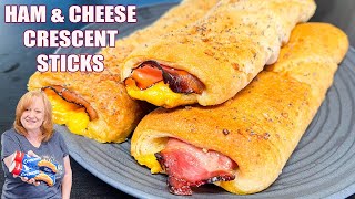 HAM amp CHEESE CRESCENT STICKS Anytime Recipe using Crescent Roll Dough [upl. by Ed]