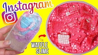 INSTAGRAM SLIME TRENDS TESTED Waffle Slime Clay Mixing Slime Slime ASMR [upl. by Yanffit]