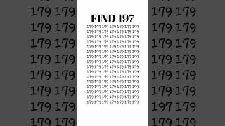 Visual acuity testCan you find 197 in 5 seconds wow like iq gk today riddles ytshorts [upl. by Ymarej]