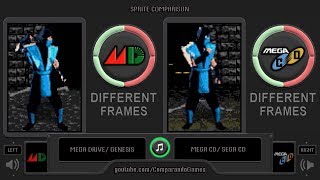 Sprite Comparison of Mortal Kombat Sega Genesis vs Sega CD Side by Side Comparison [upl. by Agatha470]