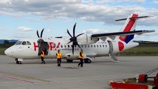 ATR 42500 Airline Hop  Preflight and Takeoff [upl. by Iccir]