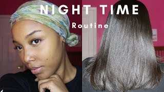 How To Wrap Your Hair  Night Time Routine for Straight hair Silk Press [upl. by Assi]