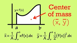 The integral formulas for the centroid of a region center of mass [upl. by Laura686]