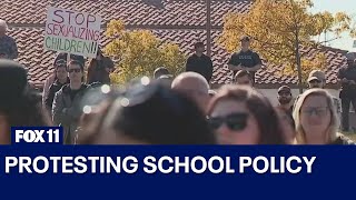 Fontana parents protest for parental notification policy in schools [upl. by Aiam]