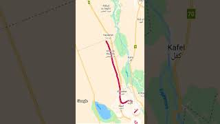 The distance between Kufa and Karbala map physicalmap distancemeasurement [upl. by Hays]