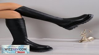 Womens Fashion OverTheKnee Black High Heel Boots Perfect With Fall Clothes Ideal Review [upl. by Tait]