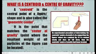 13CENTROIDS or CENTER OF GRAVITY DISCUSSION [upl. by Htebasil]