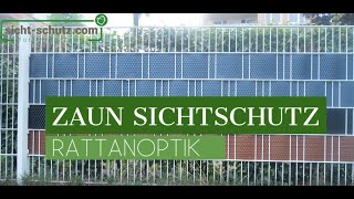 Polyrattan Sichtschutz für den Zaun Sichtschutzstreifen Einbau und Montage [upl. by Anisah]