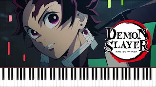 Gurenge  Easy Piano Accompaniment Demon Slayer Kimetsu no Yaiba  Sheet Music 4K [upl. by Nowd]