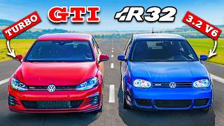 Golf GTI vs R32 DRAG RACE [upl. by Ecela664]