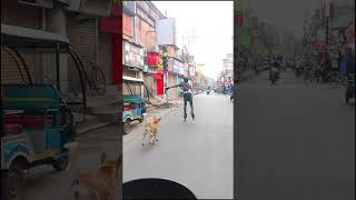 Omg🥵kutta poche pargaya police reaction hi speed skating video yt viral tranding short [upl. by Enelime]