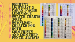 FREE SWATCH CHARTS  DERWENT LIGHTFAST amp CARAN DACHE LUMINANCE [upl. by Drais]