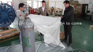 How to inflate an advertising balloon with helium cylinder by yourself [upl. by Odnalro]