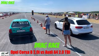 Opel Corsa B 20i vs Audi A4 20 TDI drag race 14 mile 🚦🚗  4K UHD [upl. by Storer947]