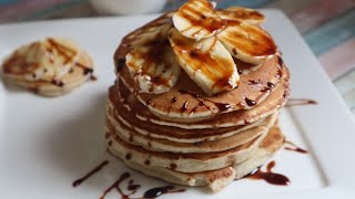 recette facile et rapide de pancake à la banane sans oeufs [upl. by Ahtaela]