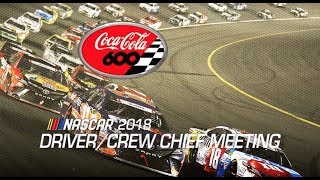 Driver meeting video CocaCola 600 [upl. by Lapham671]