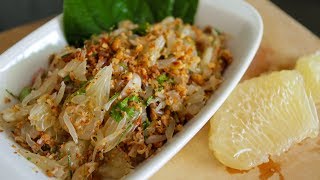 Pomelo Salad Recipe Yum SomO ยำส้มโอ  Hot Thai Kitchen [upl. by Jacquelynn894]