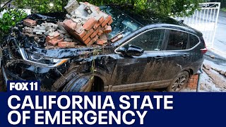 California weather State of Emergency declared amid powerful SoCal storm [upl. by Rainger976]