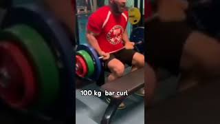 100 kg bar curl armwrestling motivation deniscyplenkov trending shorts russia india usa [upl. by Aisanahta]