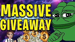 HUGE PEPE COIN GIVEAWAY PEPE COIN NEWS TODAY [upl. by Zehe]