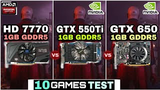 HD 7770 vs GTX 550 TI vs GTX 650  10 Games Test  Which Is Best [upl. by Verile184]