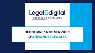 Legal2digital  Nos services dannonces légales [upl. by Stoughton]