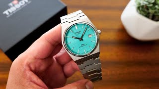 Tissot PRX Powermatic 80  40mm Light Green  Tiffany Blue Unboxing [upl. by Ahsino418]