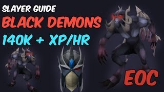 Black Demons Slayer Guide  140khr Slayer 300k hr Magic EOC Runescape [upl. by Adnov]