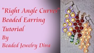 Beaded Earrings Tutorial  Right Angle Weave Curves  Beading Tutorial [upl. by Nogas567]