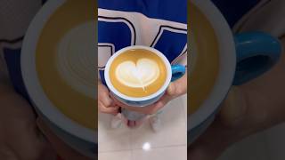 Making layered heart latte art [upl. by Acirrehs]