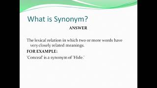 WHAT IS SYNONYM WHAT IS ANTONYMWHAT ARE GRADABLE ANTONYMSWHAT ARE NONGRADABLE ANTONYMS [upl. by Adnalay]