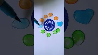 India flag colour mixing 🔴🟡🔵🟣🟢💝⚫⚪ drawing satisfying colo painting anaya colorseasydrawing [upl. by Yelrahs]