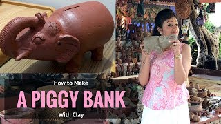 How to Make a Piggy Bank With Clay  Elephant Piggy Bank  Pot Making Machine [upl. by Nomyt417]