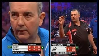 PDC World Darts Championship 2014  First Round  Taylor VS Szabo [upl. by Anneuq]