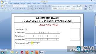 HOW TO MAKE THE ADMISSION FORM IN MS WORD [upl. by Anahsohs]