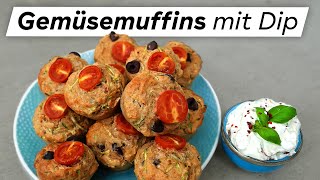 Gesundes Fingerfood für die Watchparty Gemüsemuffins mit Dip [upl. by Stauffer]