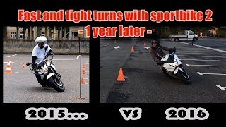 Motorcycles skills on tight turns with a sportbike 2 1 year later [upl. by Merete]